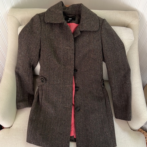 H&M Brown Tweed Coat - Picture 9 of 9